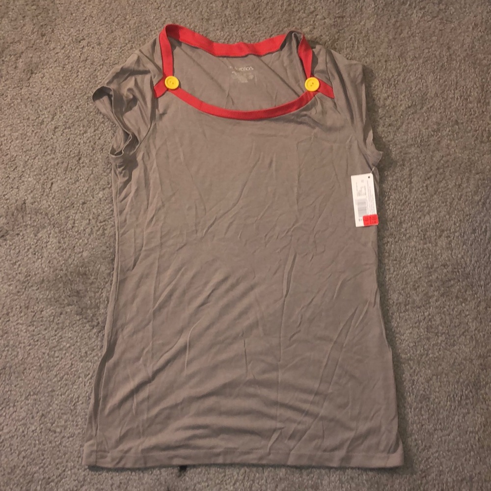 Grey Red cute shirt